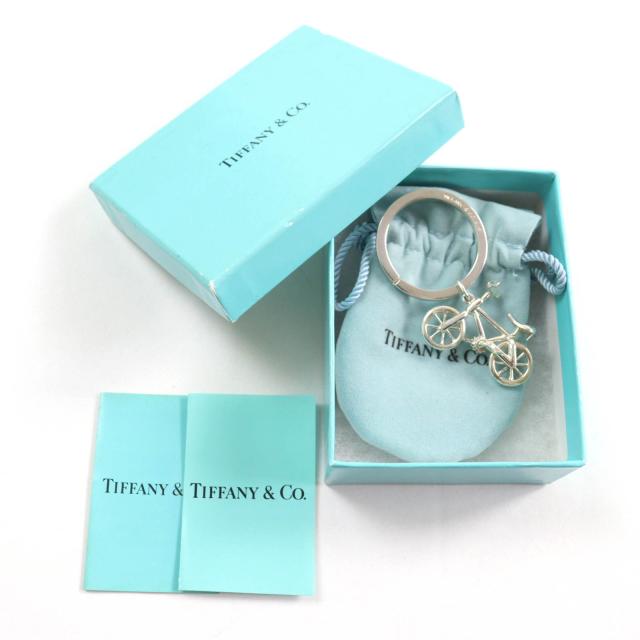 美品★TIFFANY&Co. ティファニー SV925 レアモデル 自転車 キーリング キーホルダー シルバー 箱・保存袋付き 重量15.67g レディース_1