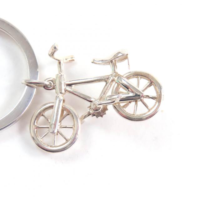 美品★TIFFANY&Co. ティファニー SV925 レアモデル 自転車 キーリング キーホルダー シルバー 箱・保存袋付き 重量15.67g レディース_4