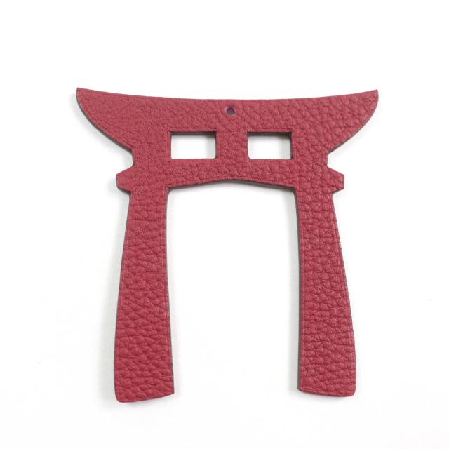 美品★HERMES エルメス Petit H プティアッシュ アネモネ ルージュグラナダ 鳥居 TORII ヴォーエプソン トゴ バッグチャーム 箱付き