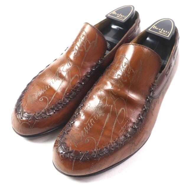 希少 Berluti ベルルッティ レザー カリグラフィ スタンプ スニーカー 希少 Berluti ベルルッティ レザー カリグラフィ スタンプ