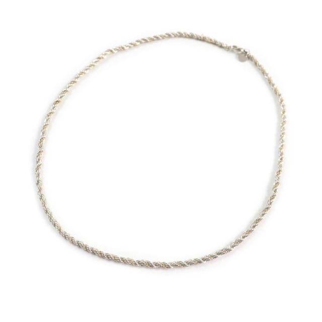 美品ティファニー ネックレスツイスト ロープチェーン スクリュー コンビ