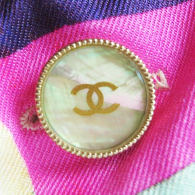 未使用品◎CHANEL シャネル P53088 16C シルク100％ ココマーク柄 半袖 ワンピース ピンク ブルー レッド ベージュ 36 フランス製_5