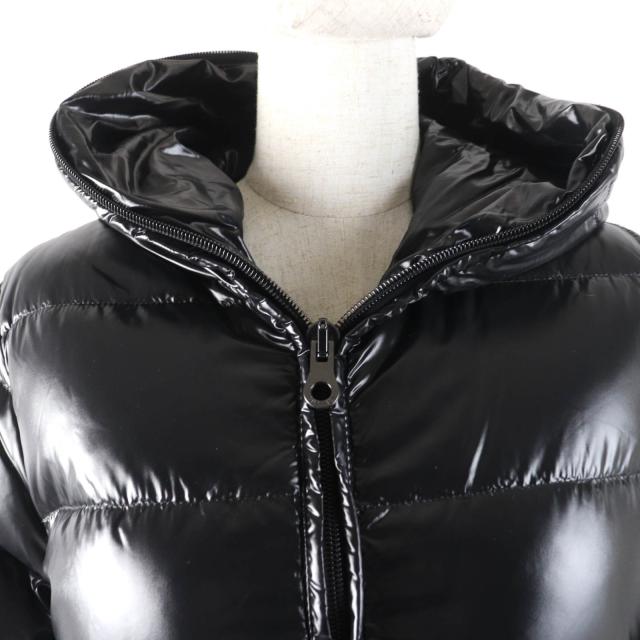DUVETICA 黒 ダウンジャケット フード付き ロング丈 難アリ！DUVETICA