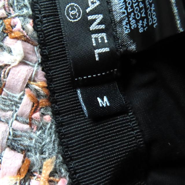 極美品☆CHANEL シャネル アルパカ混 ココマーク金具付 リボンツイード