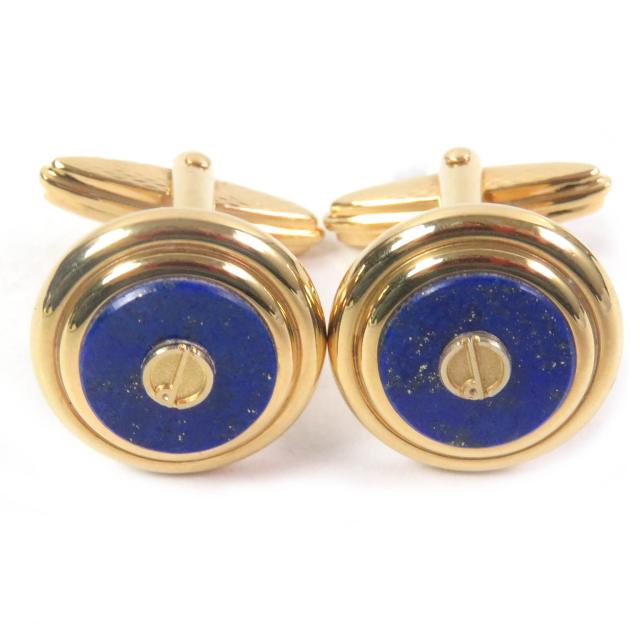 【美品】ダンヒル　カフス　タイピンセット　ラピズラズリ　ブルー　dロゴ　ゴールド 美品】DUNHILL ダンヒル ラピスラズリ カフス 美品□Dunhill ダンヒル