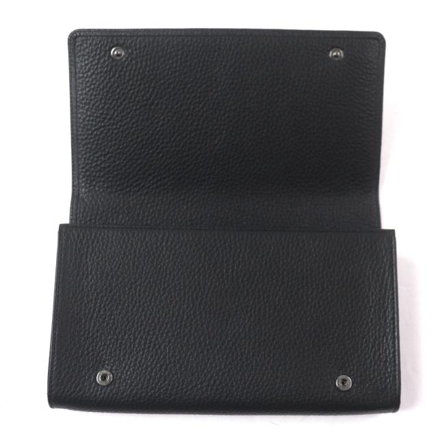 極美品▼Dunhill ダンヒル ロゴ金具 トラベルポーチ オーガナイザー レザーウォレット 　二つ折り 長財布 ブラック メンズ_3