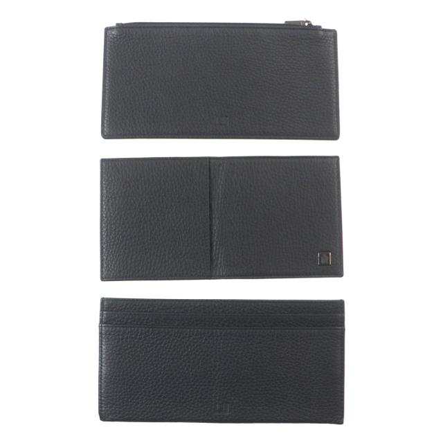 極美品▼Dunhill ダンヒル ロゴ金具 トラベルポーチ オーガナイザー レザーウォレット 　二つ折り 長財布 ブラック メンズ_5