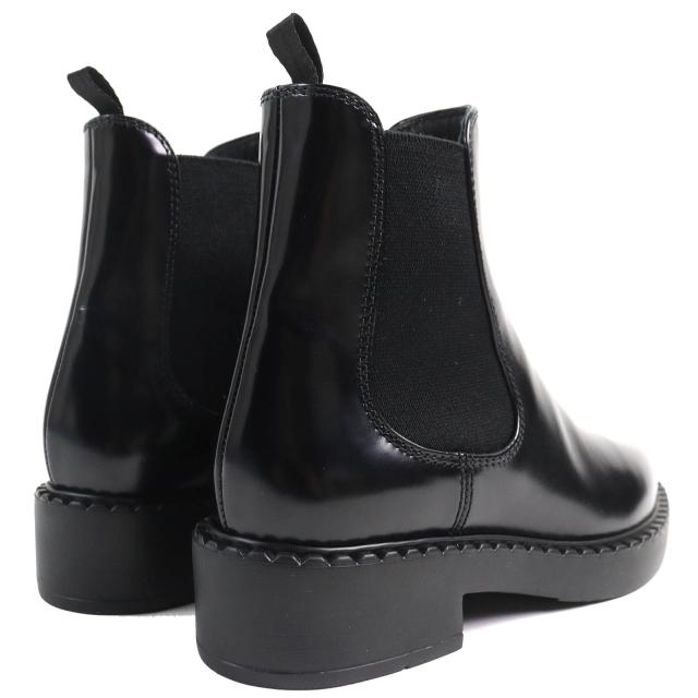 未使用品△PRADA プラダ チョコレート サイドゴア ブラッシュド