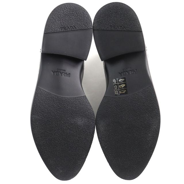 未使用品△PRADA プラダ チョコレート サイドゴア ブラッシュドレザー