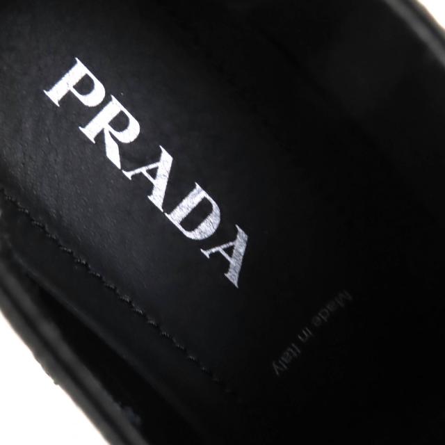 未使用品△PRADA プラダ チョコレート サイドゴア ブラッシュドレザー