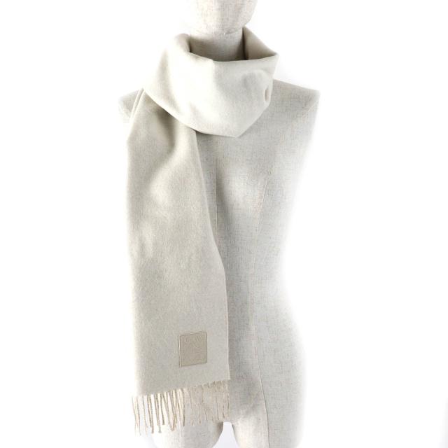 美品】 ロエベ LOEWE マフラー アナグラム カシミヤ混 ウール 極美品