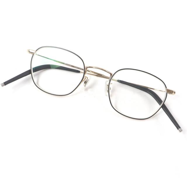 極美品□E5 eyevan イーファイブ アイヴァン m9 ウェリントン メガネ 眼鏡 アイウェア ホワイトゴールド 48□21-154 度入り 日本製