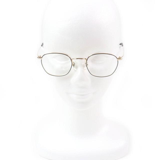 極美品□E5 eyevan イーファイブ アイヴァン m9 ウェリントン メガネ 眼鏡 アイウェア ホワイトゴールド 48□21-154 度入り 日本製_1