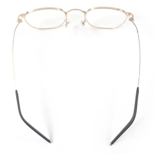 極美品□E5 eyevan イーファイブ アイヴァン m9 ウェリントン メガネ 眼鏡 アイウェア ホワイトゴールド 48□21-154 度入り 日本製_4