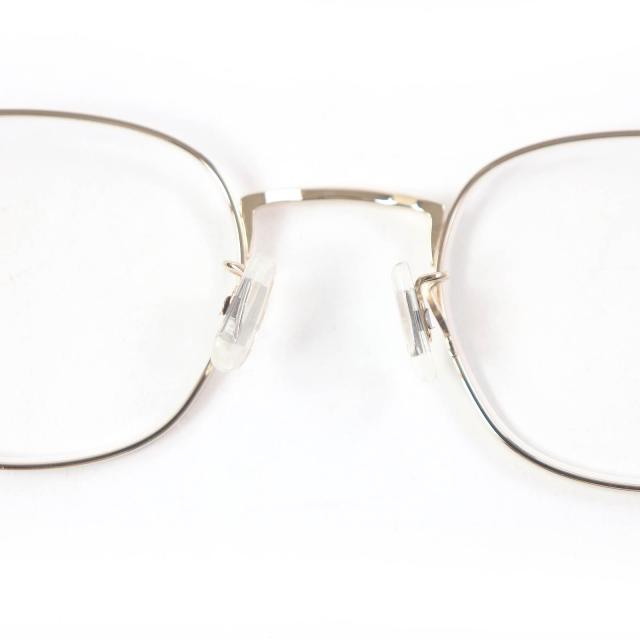 極美品□E5 eyevan イーファイブ アイヴァン m9 ウェリントン メガネ 眼鏡 アイウェア ホワイトゴールド 48□21-154 度入り 日本製_5