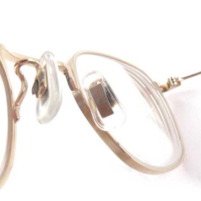 極美品□E5 eyevan イーファイブ アイヴァン m9 ウェリントン メガネ 眼鏡 アイウェア ホワイトゴールド 48□21-154 度入り 日本製_6