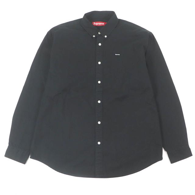 美品□Supreme シュプリーム 24SS Small Box Shirt コットン ボタンダウン ロゴ入り 長袖 ワークシャツ ブラック M 正規品 メンズ