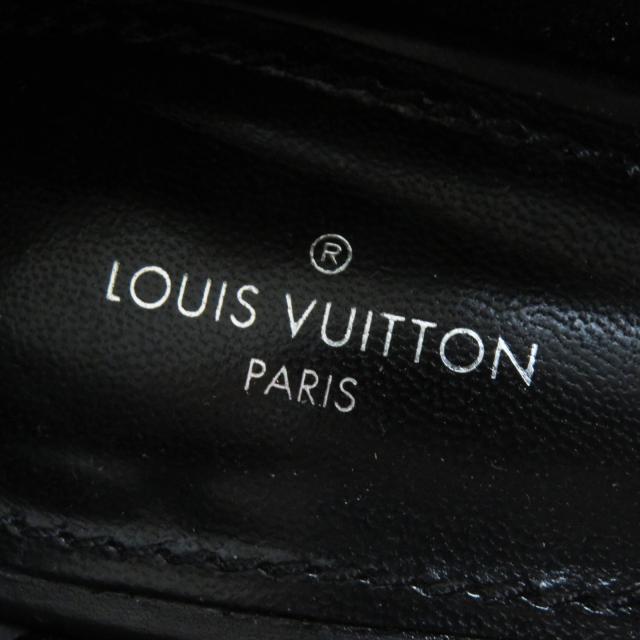 【定価14.5万超美品】ルイヴィトンローファーモノグラム金具黒レザー25.5cm LOUIS VUITTON ルイヴィトン シューズ ローファー メジャー