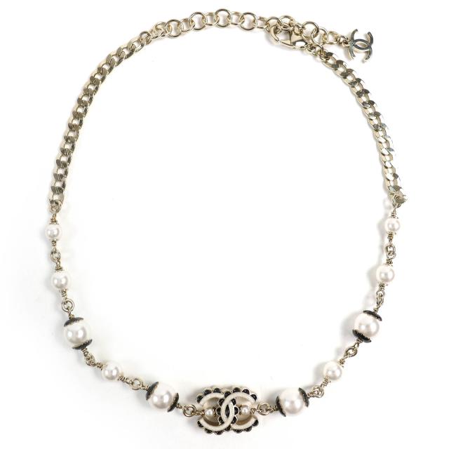 未使用品△CHANEL シャネル ABE157 C24B ココマーク パール コスチューム ネックレス チョーカー アクセサリー ゴールド 箱付き 仏製_2