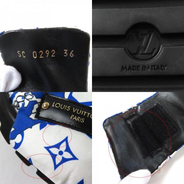 極美品★ルイヴィトン 2022年製 1AAM50 スリッパピローコンフォートフラットサンダル オーシャンブルー モノグラム ペイズリー 36_9