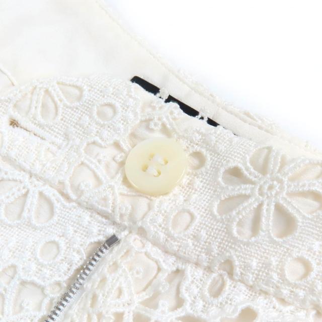 極美品△DOLCE&GABBANA ドルチェ&ガッバーナ 黒タグ コットン カットワークレース ショートパンツ 裏地シルク アイボリー 38 伊製 正規品_4