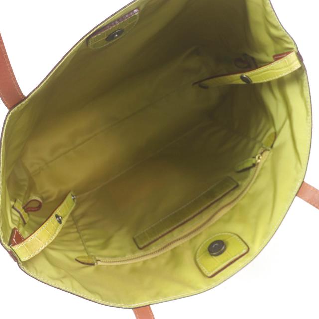 極美品□Felisi フェリージ 15/50-SA エンブレムロゴ クロコ型押し レザー トートバッグ 書類バッグ グリーン系 保存袋付き メンズ