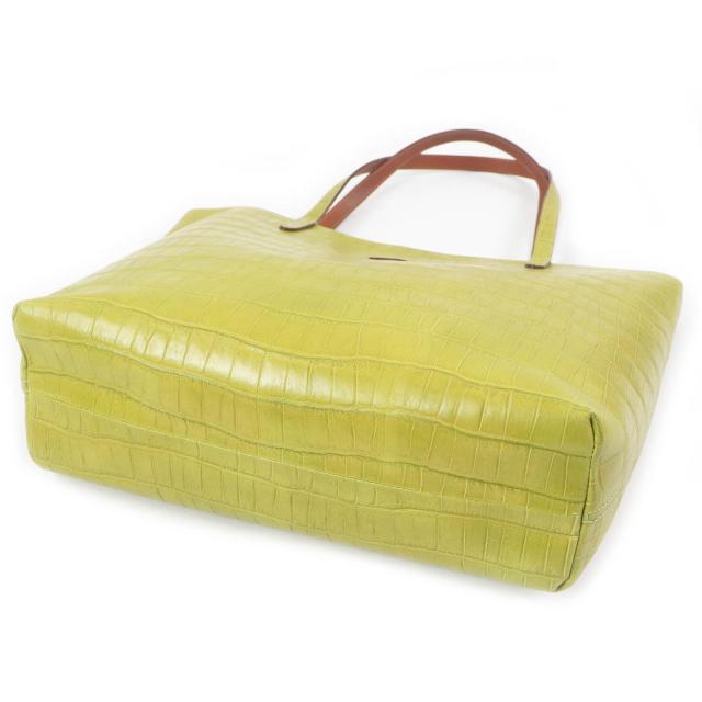 極美品□Felisi フェリージ 15/50-SA エンブレムロゴ クロコ型押し レザー トートバッグ 書類バッグ グリーン系 保存袋付き メンズ