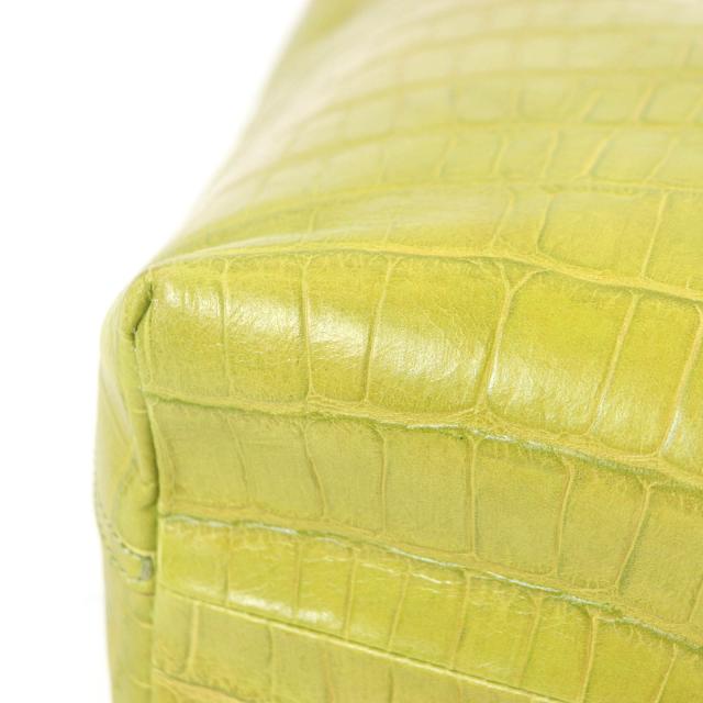 極美品□Felisi フェリージ 15/50-SA エンブレムロゴ クロコ型押し レザー トートバッグ 書類バッグ グリーン系 保存袋付き メンズ