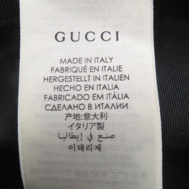 美品□GUCCI グッチ 576587 GGキャンバス レザーパイピング フェドラハット バケットハット ブラック M/58cm イタリア製 正規品 メンズ_7