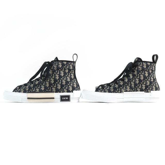 未使用品△DIOR ディオール オム 3SH126ZSA H961 B23 オブリーク ロゴ ハイカットスニーカー ブラック ベージュ 43 保存袋付 伊製 メンズ_5