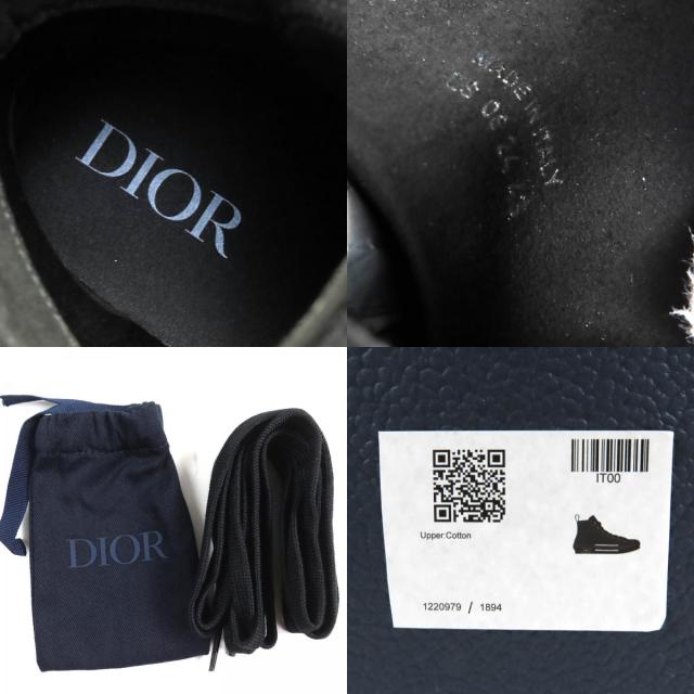 未使用品△DIOR ディオール オム 3SH126ZSA H969 B23 オブリーク ロゴ ハイカットスニーカー ブラック 43 保存袋付き イタリア製 メンズ_9