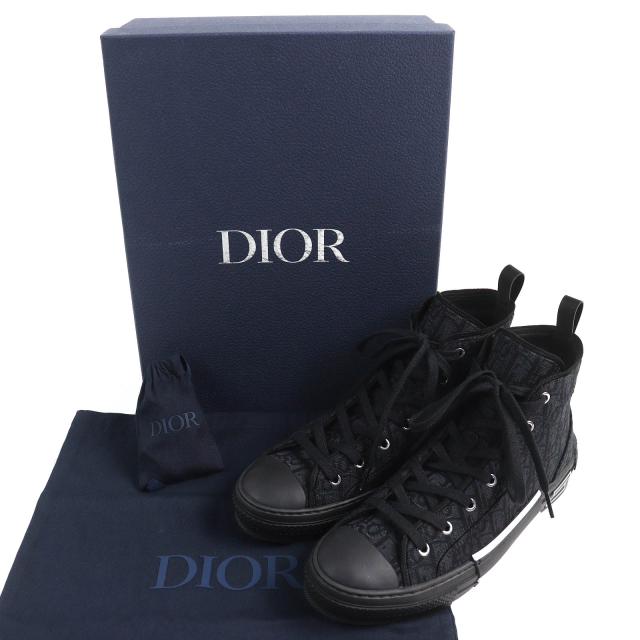未使用品△DIOR ディオール オム 3SH126ZSA H969 B23 オブリーク ロゴ ハイカットスニーカー ブラック 43 保存袋付き イタリア製 メンズ_1