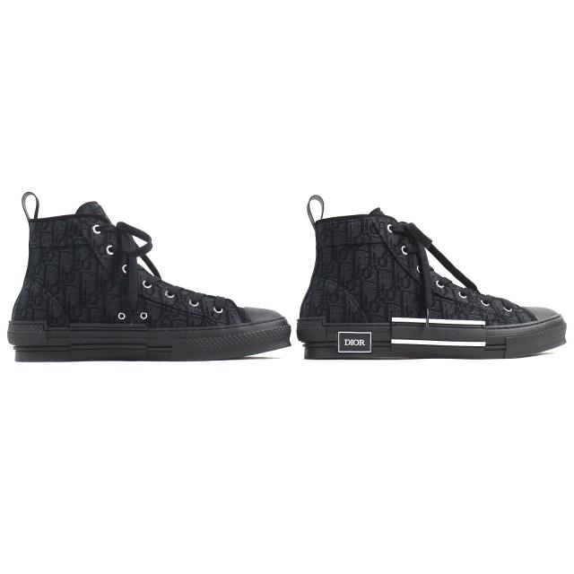 未使用品△DIOR ディオール オム 3SH126ZSA H969 B23 オブリーク ロゴ ハイカットスニーカー ブラック 43 保存袋付き イタリア製 メンズ_3