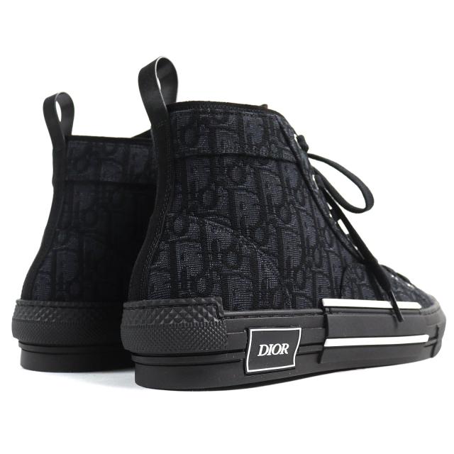 未使用品△DIOR ディオール オム 3SH126ZSA H969 B23 オブリーク ロゴ ハイカットスニーカー ブラック 43 保存袋付き イタリア製 メンズ_6