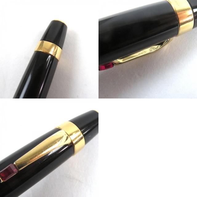 MONTBLANC - 人気○MONTBLANC モンブラン ボエムルージュ ロゴ刻印 ストーン付き ホワイトスター ツイスト式 ボールペン ブラック ゴールド レッド ドイツ製 筆記確認済み 人気○MONTBLANC モンブラン ボエムルージュ ロゴ刻印 ストーン