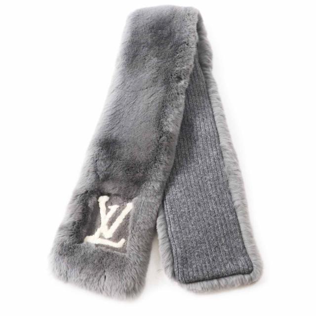 ルイヴィトンマフラー ロゴ グレー 正規品 （LOUIS VUITTON ルイ
