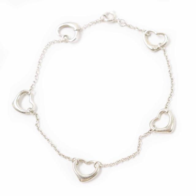 良品◎TIFFANY&amp;Co. ティファニー オープンハート 5P ブレスレット アクセサリー SV925 シルバー 重量3.7g レディース