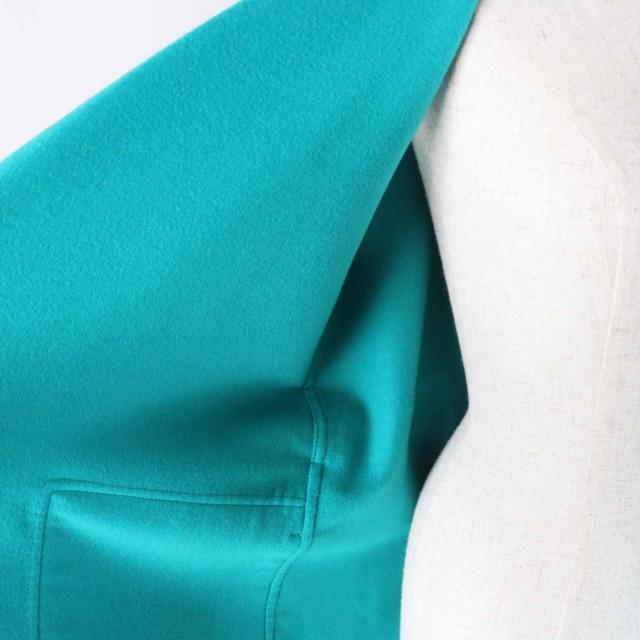 未使用品◎HERMES エルメス 24SS 4E0177DC カシミヤ100％ セリエボタン ベルトラップ ロングジレ／ベスト 緑 34 ハンガー・ガーメント付_4