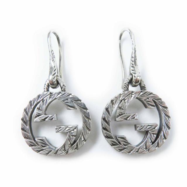 美品◎GUCCI グッチ インターロッキングG アラベスク 両耳用 ピアス アクセサリー SV925 シルバー 箱・保存袋付き レディース
