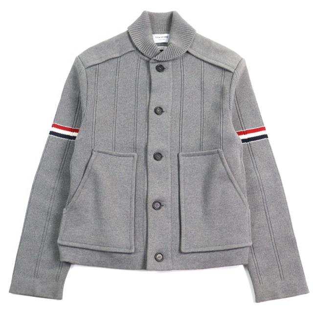 美品○THOM BROWNE トムブラウン MKJ113A ダブルフェイスコットンカシミアショールカラージャケット 1 伊製 正規品 メンズ 定価411400円