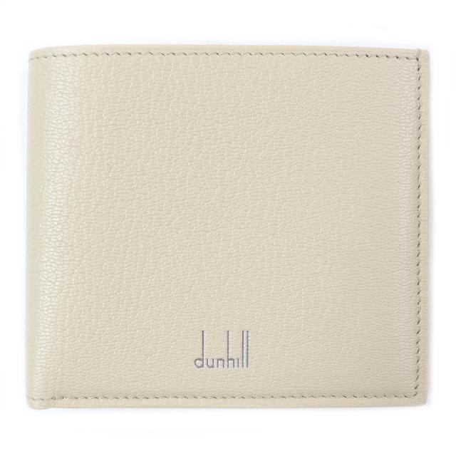 未使用品□Dunhill ダンヒル デューク ビルフォールド ファインレザー 二つ折り財布 札入れ ライトベージュ 箱付き イタリア製 メンズ