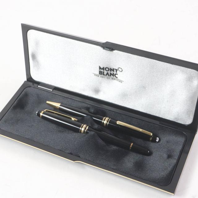 MONTBLANC万年筆 & WATERMAN ボールペンセット ペンケース付き WATERMAN ボールペン 専用ペンケース付き MONTBLANC万年筆 & WATERMAN