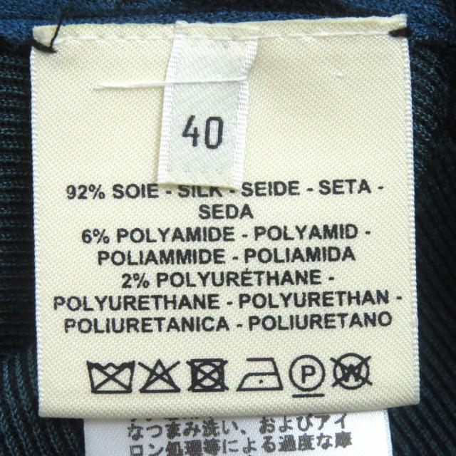 HERMES - 極美品△HERMES エルメス 22SS 2E2601D4 シルク シェーヌダンクル クリケティス柄 クルーネック 半袖ニット ブルー ブラック 40 イタリア製 正規品 レディース オススメ◎ HERMES - 極美品△HERMES エルメス 22SS 2E2601D4 シルク