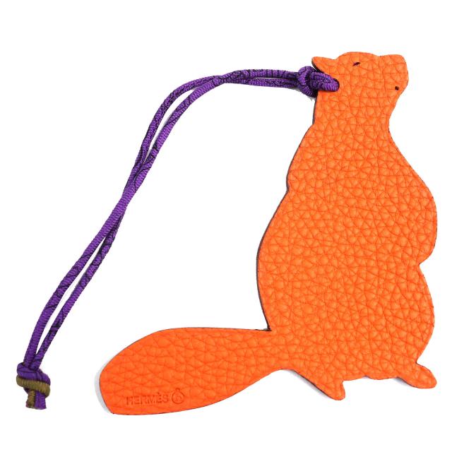 極美品△HERMES エルメス プティアッシュ ビーバー エプソン/トゴ バッグチャーム ピンク/オレンジ 箱付 レディース 大人気 オススメ◎_2