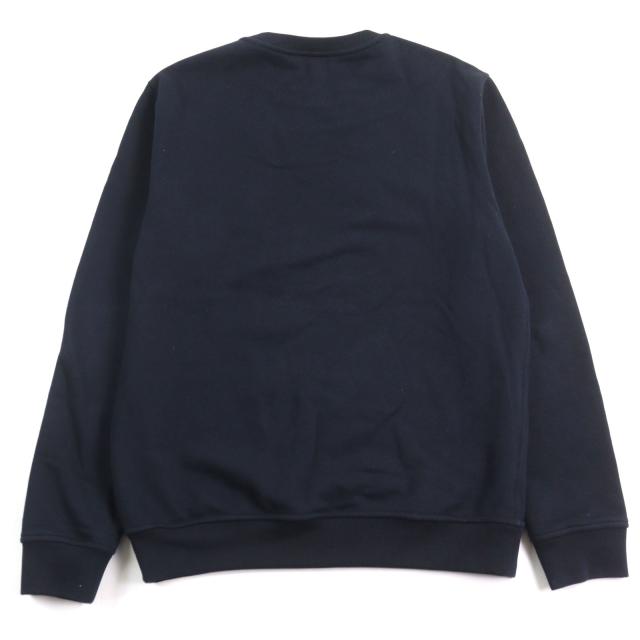 美品○HERMES エルメス 23SS シュヴォー アン シンメトリー 羊革 レザーパッチ 裏起毛 クルーネック スウェットシャツ S 正規品 メンズ