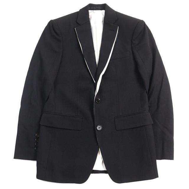 極美品○BURBERRY LONDON バーバリーロンドン 4559227 バイカラー 裏地ロゴ総柄 シングル ドッキング テーラードジャケット 44 正規品