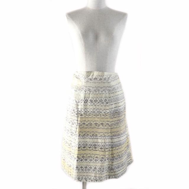 極美品★Salvatore Ferragamo サルヴァトーレフェラガモ 裏地シルク100％ 膝丈 パイソンレザー スカート オフホワイト グレー 38 伊製 極美品☆Salvatore Ferragamo サルヴァトーレフェラガモ 裏地シルク100