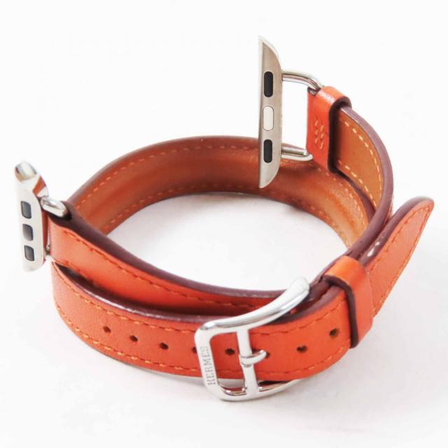 2424 Apple Watch エルメス　ブラウン　ドゥブルトゥール　二重 Apple Watch エルメス ダブルトゥール ベルト ゴールド 即決 未使用