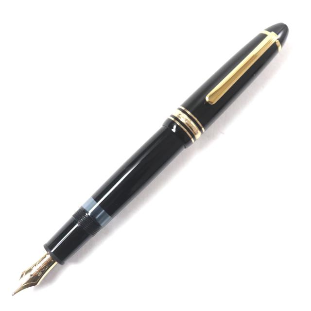 極美品▼MONTBLANC モンブラン マイスターシュテュック 146 ペン先14K 希少 Bニブ ホワイトスター 万年筆 ブラック ゴールド 箱付き