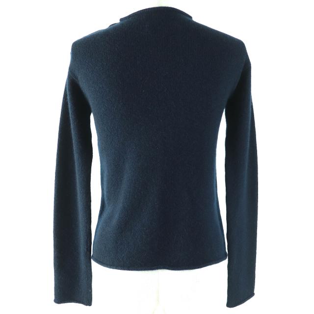 美品△Christian Dior クリスチャンディオール 354S74AM082 カシミヤ100％ CDロゴ フェイクパール 長袖 ニット ネイビー 38 伊製 正規品_2